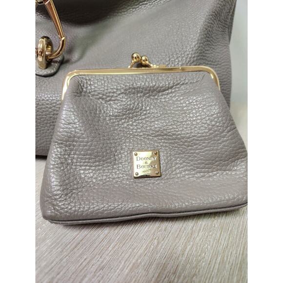 Dooney & Bourke Logo Lock Shoulder Bag Coin Purse Key Ring 3 Piece Set Grey - Picture 7 of 16